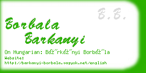 borbala barkanyi business card